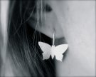 " Silver Fjärilar" örhängen krok/borstade