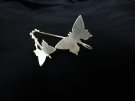 "Silver Fjärilar" stor&liten armband borstat